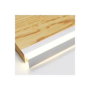 GLOBOSTAR® ALP-R-SHELF DODA 70814-1M Χωνευτό Προφίλ Αλουμινίου Ειδικό για Φωτισμό Ραφιού 18mm με Λευκό Γαλακτερό Πατητό Κάλυμμα για Ταινίες LED IP20 – Ασημί & Λευκό – Μ100 x Π1.5 x Υ2cm