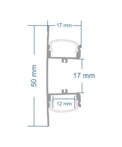 GLOBOSTAR® ALP-WALL-UPDOWN CONCEALED 70844-1M Επιφανειακό Προφίλ Αλουμινίου Ειδικό για Δημιουργία Κρυφού Φωτισμού Up & Down με Λευκό Γαλακτερό Πατητό Κάλυμμα για Ταινίες LED IP20 – Ασημί & Λευκό – Μ100 x Π5 x Υ1.7cm