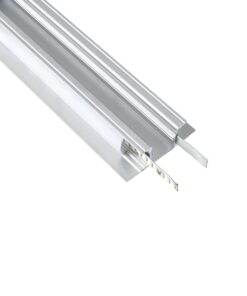 GLOBOSTAR® ALP-WALL-UPDOWN CONCEALED 70844-1M Επιφανειακό Προφίλ Αλουμινίου Ειδικό για Δημιουργία Κρυφού Φωτισμού Up & Down με Λευκό Γαλακτερό Πατητό Κάλυμμα για Ταινίες LED IP20 – Ασημί & Λευκό – Μ100 x Π5 x Υ1.7cm