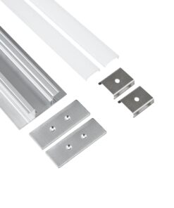 GLOBOSTAR® ALP-WALL-UPDOWN CONCEALED 70844-1M Επιφανειακό Προφίλ Αλουμινίου Ειδικό για Δημιουργία Κρυφού Φωτισμού Up & Down με Λευκό Γαλακτερό Πατητό Κάλυμμα για Ταινίες LED IP20 – Ασημί & Λευκό – Μ100 x Π5 x Υ1.7cm