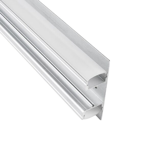 GLOBOSTAR® ALP-WALL-UPDOWN CONCEALED 70844-1M Επιφανειακό Προφίλ Αλουμινίου Ειδικό για Δημιουργία Κρυφού Φωτισμού Up & Down με Λευκό Γαλακτερό Πατητό Κάλυμμα για Ταινίες LED IP20 – Ασημί & Λευκό – Μ100 x Π5 x Υ1.7cm
