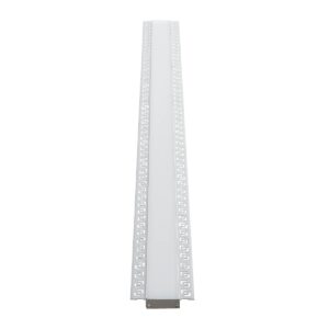 GLOBOSTAR® ALP-PLASTERIN GYPSO 70861-1M Χωνευτό Προφίλ Αλουμινίου Ειδικό για Γυψοσανίδα με Λευκό Γαλακτερό Πατητό Κάλυμμα για Ταινίες LED IP20 – Ασημί & Λευκό – Μ100 x Π7.8 x Υ1.4cm