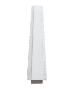 GLOBOSTAR® ALP-PLASTERIN GYPSO 70862-1M Χωνευτό Προφίλ Αλουμινίου Ειδικό για Γυψοσανίδα με Λευκό Γαλακτερό Πατητό Κάλυμμα για Ταινίες LED IP20 – Ασημί & Λευκό – Μ100 x Π8.8 x Υ2cm