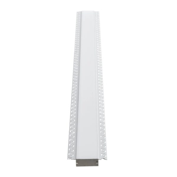 GLOBOSTAR® ALP-PLASTERIN GYPSO 70862-1M Χωνευτό Προφίλ Αλουμινίου Ειδικό για Γυψοσανίδα με Λευκό Γαλακτερό Πατητό Κάλυμμα για Ταινίες LED IP20 – Ασημί & Λευκό – Μ100 x Π8.8 x Υ2cm