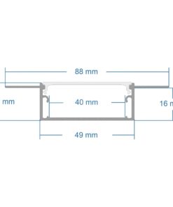 GLOBOSTAR® ALP-PLASTERIN GYPSO 70862-1M Χωνευτό Προφίλ Αλουμινίου Ειδικό για Γυψοσανίδα με Λευκό Γαλακτερό Πατητό Κάλυμμα για Ταινίες LED IP20 – Ασημί & Λευκό – Μ100 x Π8.8 x Υ2cm