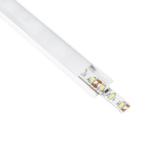 GLOBOSTAR® ALP-LINEAR CURBARIO 70863-1M Επιφανειακό Εύκαμπτο Προφίλ Αλουμινίου με Λευκό Γαλακτερό Πατητό Κάλυμμα για Ταινίες LED IP20 – Λευκό – Μ100 x Π1.8 x Υ0.5cm