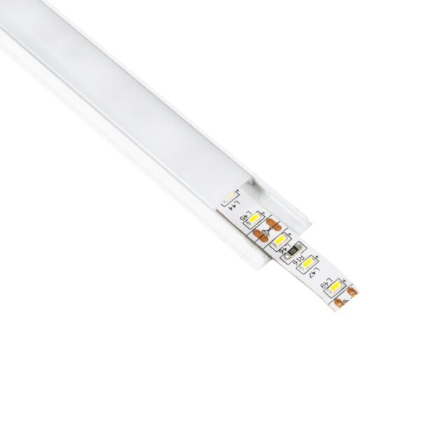GLOBOSTAR® ALP-LINEAR CURBARIO 70863-1M Επιφανειακό Εύκαμπτο Προφίλ Αλουμινίου με Λευκό Γαλακτερό Πατητό Κάλυμμα για Ταινίες LED IP20 – Λευκό – Μ100 x Π1.8 x Υ0.5cm