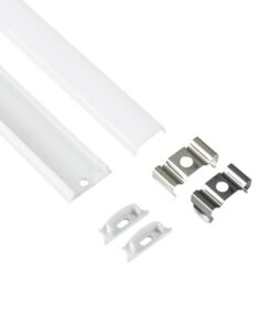GLOBOSTAR® ALP-LINEAR CURBARIO 70863-1M Επιφανειακό Εύκαμπτο Προφίλ Αλουμινίου με Λευκό Γαλακτερό Πατητό Κάλυμμα για Ταινίες LED IP20 – Λευκό – Μ100 x Π1.8 x Υ0.5cm