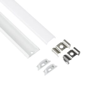 GLOBOSTAR® ALP-LINEAR CURBARIO 70863-1M Επιφανειακό Εύκαμπτο Προφίλ Αλουμινίου με Λευκό Γαλακτερό Πατητό Κάλυμμα για Ταινίες LED IP20 – Λευκό – Μ100 x Π1.8 x Υ0.5cm