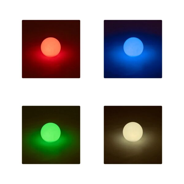 GLOBOSTAR® AQUAGLOW 71473 Μοντέρνο Φωτιστικό Κήπου Μπάλα με IR Ασύρματο Χειριστήριο LED 3W 240lm 360° DC 5V με USB-C με Επαναφορτιζόμενη Μπαταρία Li-ion 3.7V 2×18650 1400mAh Αδιάβροχο IP54 Πολύχρωμο RGBW Dimmable – Sanan SMD Chip – Γαλακτερό Λευκό – Μ15 x Π15 x Υ15cm – 2 Χρόνια Εγγύηση