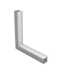 GLOBOSTAR® ALP-CORNER-IN90 RECESSA 61793 Χωνευτό Προφίλ Αλουμινίου Γωνία με Λευκό Γαλακτερό Πατητό Κάλυμμα για Ταινίες LED IP20 – Γκρι Ανθρακί Ματ – Μ30 x Π3.5 x Υ4cm