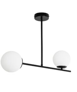 GLOBOSTAR® GLOBUS 201-0118 Μοντέρνο Φωτιστικό Οροφής με Ντουί 2 x E27 AC 220-240V IP20 – Μαύρο & Λευκό – Μ65 x Π15 x Υ23cm