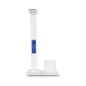 GLOBOSTAR® ZENTIME 76554 Μοντέρνο Επιτραπέζιο Φωτιστικό Γραφείου με Ασύρματη Φόρτιση 15W 3A & Ψηφιακό Ρολόι LED 3.5W 350lm 120° DC 5V με USB-C IP20 Ρυθμιζόμενο Λευκό CCT με Αφή 2700K/4500K/6000K Dimmable – Sanan SMD Chip – Μαύρο – Μ19.5 x Π14.5 x Υ38.8cm – 2 Χρόνια Εγγύηση