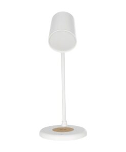 GLOBOSTAR® LUCORA 76555 Μοντέρνο Επιτραπέζιο Φωτιστικό Γραφείου με Ασύρματη Φόρτιση 10W 2A & 4W Bluetooth Ηχείο LED 3W 300lm 120° DC 5V με USB-C IP20 Ρυθμιζόμενο Λευκό CCT με Αφή 2700K/4500K/6000K Dimmable – Sanan SMD Chip – Λευκό – Μ12 x Π12 x Υ32cm – 2 Χρόνια Εγγύηση