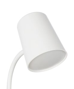 GLOBOSTAR® LUCORA 76555 Μοντέρνο Επιτραπέζιο Φωτιστικό Γραφείου με Ασύρματη Φόρτιση 10W 2A & 4W Bluetooth Ηχείο LED 3W 300lm 120° DC 5V με USB-C IP20 Ρυθμιζόμενο Λευκό CCT με Αφή 2700K/4500K/6000K Dimmable – Sanan SMD Chip – Λευκό – Μ12 x Π12 x Υ32cm – 2 Χρόνια Εγγύηση