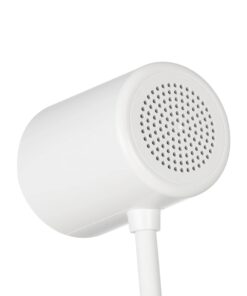 GLOBOSTAR® LUCORA 76555 Μοντέρνο Επιτραπέζιο Φωτιστικό Γραφείου με Ασύρματη Φόρτιση 10W 2A & 4W Bluetooth Ηχείο LED 3W 300lm 120° DC 5V με USB-C IP20 Ρυθμιζόμενο Λευκό CCT με Αφή 2700K/4500K/6000K Dimmable – Sanan SMD Chip – Λευκό – Μ12 x Π12 x Υ32cm – 2 Χρόνια Εγγύηση