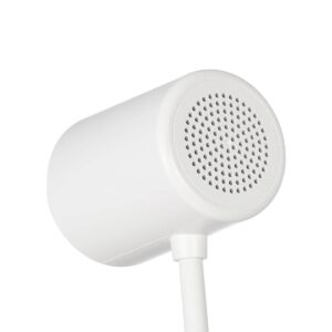 GLOBOSTAR® LUCORA 76555 Μοντέρνο Επιτραπέζιο Φωτιστικό Γραφείου με Ασύρματη Φόρτιση 10W 2A & 4W Bluetooth Ηχείο LED 3W 300lm 120° DC 5V με USB-C IP20 Ρυθμιζόμενο Λευκό CCT με Αφή 2700K/4500K/6000K Dimmable – Sanan SMD Chip – Λευκό – Μ12 x Π12 x Υ32cm – 2 Χρόνια Εγγύηση