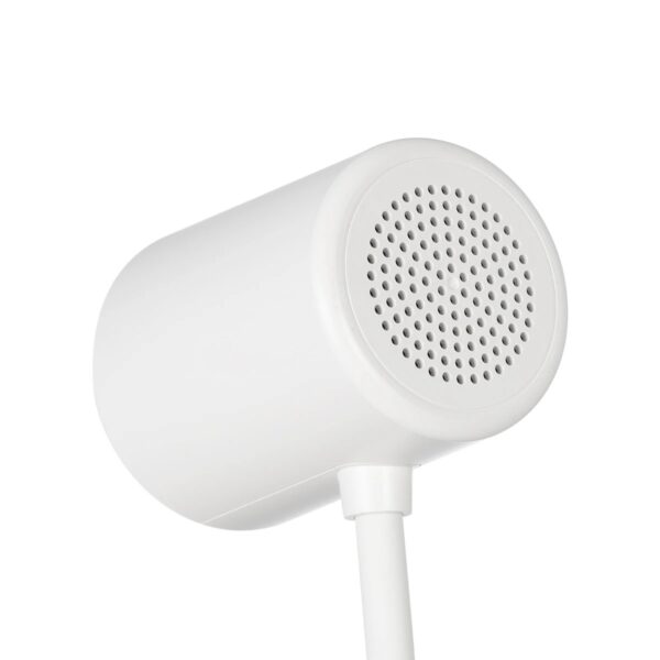 GLOBOSTAR® LUCORA 76555 Μοντέρνο Επιτραπέζιο Φωτιστικό Γραφείου με Ασύρματη Φόρτιση 10W 2A & 4W Bluetooth Ηχείο LED 3W 300lm 120° DC 5V με USB-C IP20 Ρυθμιζόμενο Λευκό CCT με Αφή 2700K/4500K/6000K Dimmable – Sanan SMD Chip – Λευκό – Μ12 x Π12 x Υ32cm – 2 Χρόνια Εγγύηση