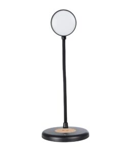 GLOBOSTAR® LUCORA 76556 Μοντέρνο Επιτραπέζιο Φωτιστικό Γραφείου με Ασύρματη Φόρτιση 10W 2A & 4W Bluetooth Ηχείο LED 3W 300lm 120° DC 5V με USB-C IP20 Ρυθμιζόμενο Λευκό CCT με Αφή 2700K/4500K/6000K Dimmable – Sanan SMD Chip – Μαύρο – Μ12 x Π12 x Υ32cm – 2 Χρόνια Εγγύηση