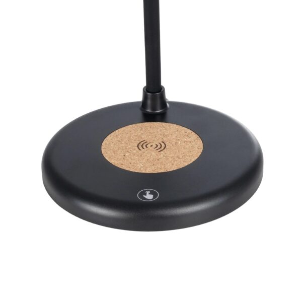 GLOBOSTAR® LUCORA 76556 Μοντέρνο Επιτραπέζιο Φωτιστικό Γραφείου με Ασύρματη Φόρτιση 10W 2A & 4W Bluetooth Ηχείο LED 3W 300lm 120° DC 5V με USB-C IP20 Ρυθμιζόμενο Λευκό CCT με Αφή 2700K/4500K/6000K Dimmable – Sanan SMD Chip – Μαύρο – Μ12 x Π12 x Υ32cm – 2 Χρόνια Εγγύηση