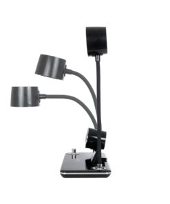 GLOBOSTAR® OLDY 76563 Μοντέρνο Επιτραπέζιο Φωτιστικό Γραφείου με Ασύρματη Φόρτιση 15W 3A, 5W Bluetooth Ηχείο & Ψηφιακό Ρολόι LED 3W 300lm 120° DC 5V με USB-C IP20 Ρυθμιζόμενο Λευκό CCT με Αφή 2700K/4500K/6000K Dimmable – Sanan SMD Chip – Μαύρο – Μ13 x Π25 x Υ43cm – 2 Χρόνια Εγγύηση