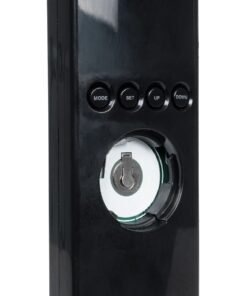 GLOBOSTAR® ZENTIME 76564 Μοντέρνο Επιτραπέζιο Φωτιστικό Γραφείου με Ασύρματη Φόρτιση 10W 2A & Ψηφιακό Ρολόι LED 3.5W 350lm 120° DC 5V με USB-C IP20 Ρυθμιζόμενο Λευκό CCT με Αφή 2700K/4500K/6000K Dimmable – Sanan SMD Chip – Μαύρο – Μ18 x Π12 x Υ40cm – 2 Χρόνια Εγγύηση