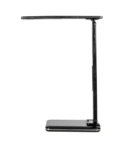 GLOBOSTAR® ZENTIME 76564 Μοντέρνο Επιτραπέζιο Φωτιστικό Γραφείου με Ασύρματη Φόρτιση 10W 2A & Ψηφιακό Ρολόι LED 3.5W 350lm 120° DC 5V με USB-C IP20 Ρυθμιζόμενο Λευκό CCT με Αφή 2700K/4500K/6000K Dimmable – Sanan SMD Chip – Μαύρο – Μ18 x Π12 x Υ40cm – 2 Χρόνια Εγγύηση