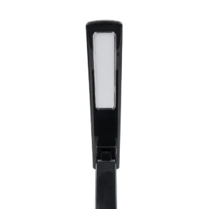 GLOBOSTAR® ZENTIME 76564 Μοντέρνο Επιτραπέζιο Φωτιστικό Γραφείου με Ασύρματη Φόρτιση 10W 2A & Ψηφιακό Ρολόι LED 3.5W 350lm 120° DC 5V με USB-C IP20 Ρυθμιζόμενο Λευκό CCT με Αφή 2700K/4500K/6000K Dimmable – Sanan SMD Chip – Μαύρο – Μ18 x Π12 x Υ40cm – 2 Χρόνια Εγγύηση