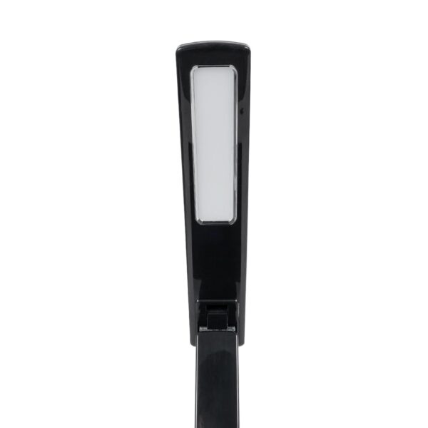 GLOBOSTAR® ZENTIME 76564 Μοντέρνο Επιτραπέζιο Φωτιστικό Γραφείου με Ασύρματη Φόρτιση 10W 2A & Ψηφιακό Ρολόι LED 3.5W 350lm 120° DC 5V με USB-C IP20 Ρυθμιζόμενο Λευκό CCT με Αφή 2700K/4500K/6000K Dimmable – Sanan SMD Chip – Μαύρο – Μ18 x Π12 x Υ40cm – 2 Χρόνια Εγγύηση