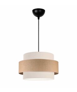 GLOBOSTAR® SOHO 204-0172 Μοντέρνο Κρεμαστό Φωτιστικό Οροφής με Ντουί 1 x E27 AC 220-240V IP20 – Καφέ & Μπεζ – Μ30 x Π30 x Υ20cm