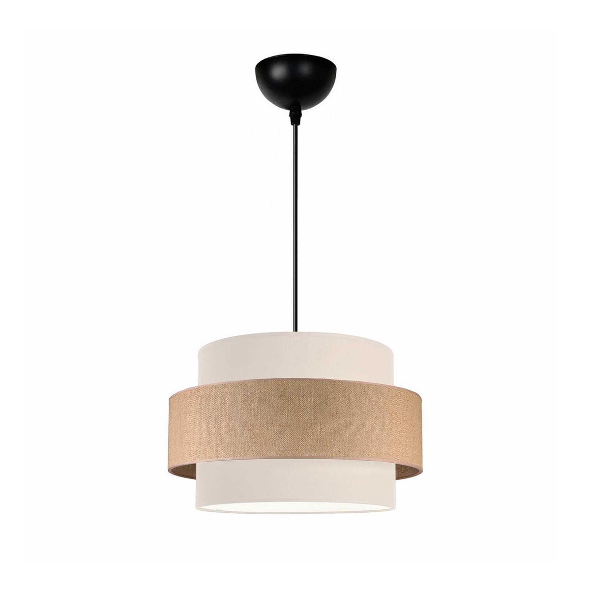 GLOBOSTAR® SOHO 204-0172 Μοντέρνο Κρεμαστό Φωτιστικό Οροφής με Ντουί 1 x E27 AC 220-240V IP20 – Καφέ & Μπεζ – Μ30 x Π30 x Υ20cm