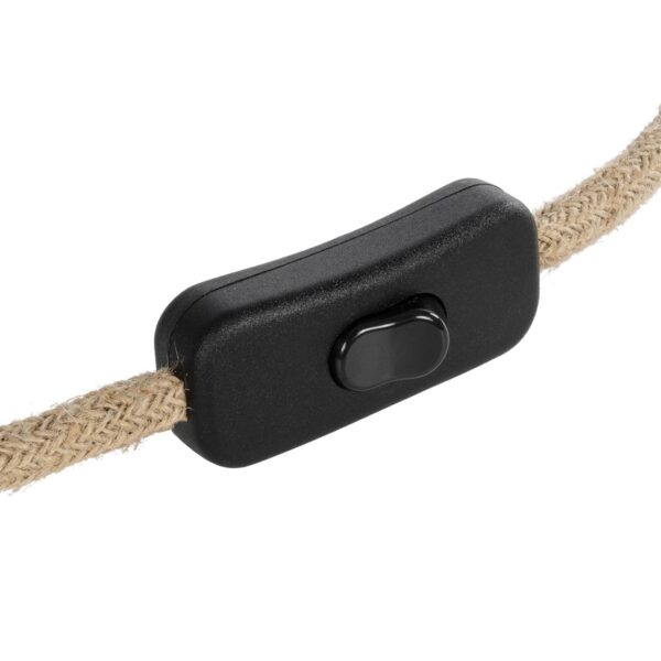 GLOBOSTAR® WHIP 77660 Μοντέρνο DIY Φωτιστικό με Υφασμάτινο Καλώδιο, Ντουί 1 x E27, Διακόπτη On/Off & Πρίζα AC 220-240V IP20 – Μπεζ & Μαύρο – Μ140 x Π5.8 x Υ5.8cm