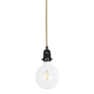 GLOBOSTAR® WHIP 77660 Μοντέρνο DIY Φωτιστικό με Υφασμάτινο Καλώδιο, Ντουί 1 x E27, Διακόπτη On/Off & Πρίζα AC 220-240V IP20 – Μπεζ & Μαύρο – Μ140 x Π5.8 x Υ5.8cm