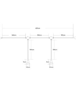 GLOBOSTAR® WHIP 77676 Μοντέρνο DIY Φωτιστικό με Υφασμάτινο Καλώδιο, Ντουί 3 x E27, Διακόπτη On/Off & Πρίζα AC 220-240V IP20 – Μπεζ & Μαύρο – Μ650 x Π5.5 x Υ100cm