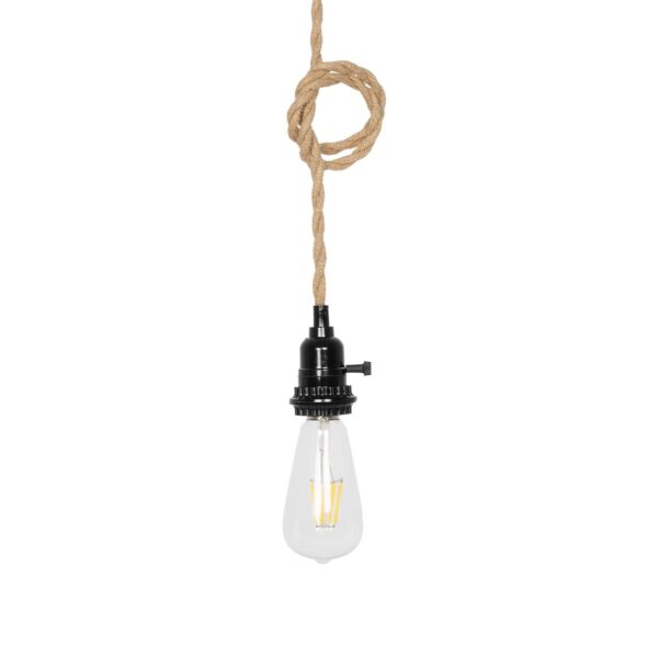 GLOBOSTAR® WHIP 77676 Μοντέρνο DIY Φωτιστικό με Υφασμάτινο Καλώδιο, Ντουί 3 x E27, Διακόπτη On/Off & Πρίζα AC 220-240V IP20 – Μπεζ & Μαύρο – Μ650 x Π5.5 x Υ100cm