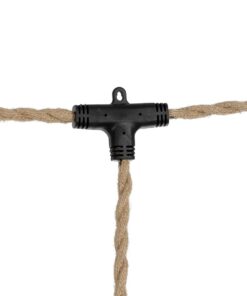 GLOBOSTAR® WHIP 77676 Μοντέρνο DIY Φωτιστικό με Υφασμάτινο Καλώδιο, Ντουί 3 x E27, Διακόπτη On/Off & Πρίζα AC 220-240V IP20 – Μπεζ & Μαύρο – Μ650 x Π5.5 x Υ100cm