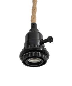 GLOBOSTAR® WHIP 77676 Μοντέρνο DIY Φωτιστικό με Υφασμάτινο Καλώδιο, Ντουί 3 x E27, Διακόπτη On/Off & Πρίζα AC 220-240V IP20 – Μπεζ & Μαύρο – Μ650 x Π5.5 x Υ100cm