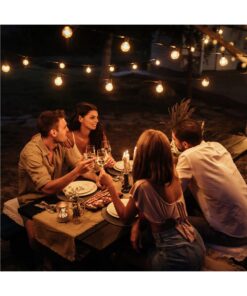 GLOBOSTAR® TWILIGHT 79667 Μοντέρνο Φωτιστικό Κήπου Γιρλάντα 7.7m με 15 Λάμπες & IR Ασύρματο Χειριστήριο LED 9W 810lm 360° DC 3.7V με Ενσωματωμένο Φωτοβολταϊκό Panel 5.5V 1.5W & Επαναφορτιζόμενη Μπαταρία Li-ion 3.6V 1×18650 2200mAh Αδιάβροχο IP65 Θερμό Λευκό 2700Κ Dimmable – Sanan SMD Chip – Μαύρο & Διάφανο – Μ770 x Π4 x Υ7cm – 2 Χρόνια Εγγύηση