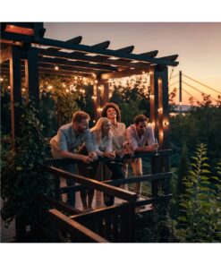 GLOBOSTAR® TWILIGHT 79667 Μοντέρνο Φωτιστικό Κήπου Γιρλάντα 7.7m με 15 Λάμπες & IR Ασύρματο Χειριστήριο LED 9W 810lm 360° DC 3.7V με Ενσωματωμένο Φωτοβολταϊκό Panel 5.5V 1.5W & Επαναφορτιζόμενη Μπαταρία Li-ion 3.6V 1×18650 2200mAh Αδιάβροχο IP65 Θερμό Λευκό 2700Κ Dimmable – Sanan SMD Chip – Μαύρο & Διάφανο – Μ770 x Π4 x Υ7cm – 2 Χρόνια Εγγύηση