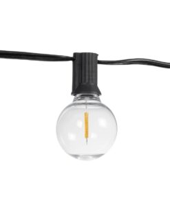 GLOBOSTAR® TWILIGHT 79667 Μοντέρνο Φωτιστικό Κήπου Γιρλάντα 7.7m με 15 Λάμπες & IR Ασύρματο Χειριστήριο LED 9W 810lm 360° DC 3.7V με Ενσωματωμένο Φωτοβολταϊκό Panel 5.5V 1.5W & Επαναφορτιζόμενη Μπαταρία Li-ion 3.6V 1×18650 2200mAh Αδιάβροχο IP65 Θερμό Λευκό 2700Κ Dimmable – Sanan SMD Chip – Μαύρο & Διάφανο – Μ770 x Π4 x Υ7cm – 2 Χρόνια Εγγύηση