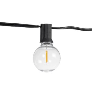 GLOBOSTAR® TWILIGHT 79667 Μοντέρνο Φωτιστικό Κήπου Γιρλάντα 7.7m με 15 Λάμπες & IR Ασύρματο Χειριστήριο LED 9W 810lm 360° DC 3.7V με Ενσωματωμένο Φωτοβολταϊκό Panel 5.5V 1.5W & Επαναφορτιζόμενη Μπαταρία Li-ion 3.6V 1×18650 2200mAh Αδιάβροχο IP65 Θερμό Λευκό 2700Κ Dimmable – Sanan SMD Chip – Μαύρο & Διάφανο – Μ770 x Π4 x Υ7cm – 2 Χρόνια Εγγύηση