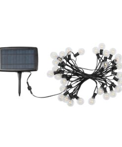 GLOBOSTAR® TWILIGHT 79668 Μοντέρνο Φωτιστικό Κήπου Γιρλάντα 10.5m με 30 Λάμπες & IR Ασύρματο Χειριστήριο LED 18W 1620lm 360° DC 3.7V με Ενσωματωμένο Φωτοβολταϊκό Panel 5.5V 3W & Επαναφορτιζόμενη Μπαταρία Li-ion 3.6V 2×18650 4400mAh Αδιάβροχο IP65 Θερμό Λευκό 2700Κ Dimmable – Sanan SMD Chip – Μαύρο & Διάφανο – Μ1050 x Π4 x Υ7cm – 2 Χρόνια Εγγύηση