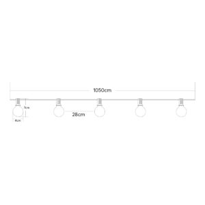 GLOBOSTAR® TWILIGHT 79668 Μοντέρνο Φωτιστικό Κήπου Γιρλάντα 10.5m με 30 Λάμπες & IR Ασύρματο Χειριστήριο LED 18W 1620lm 360° DC 3.7V με Ενσωματωμένο Φωτοβολταϊκό Panel 5.5V 3W & Επαναφορτιζόμενη Μπαταρία Li-ion 3.6V 2×18650 4400mAh Αδιάβροχο IP65 Θερμό Λευκό 2700Κ Dimmable – Sanan SMD Chip – Μαύρο & Διάφανο – Μ1050 x Π4 x Υ7cm – 2 Χρόνια Εγγύηση
