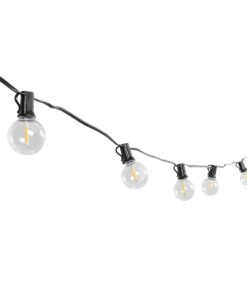GLOBOSTAR® TWILIGHT 79668 Μοντέρνο Φωτιστικό Κήπου Γιρλάντα 10.5m με 30 Λάμπες & IR Ασύρματο Χειριστήριο LED 18W 1620lm 360° DC 3.7V με Ενσωματωμένο Φωτοβολταϊκό Panel 5.5V 3W & Επαναφορτιζόμενη Μπαταρία Li-ion 3.6V 2×18650 4400mAh Αδιάβροχο IP65 Θερμό Λευκό 2700Κ Dimmable – Sanan SMD Chip – Μαύρο & Διάφανο – Μ1050 x Π4 x Υ7cm – 2 Χρόνια Εγγύηση