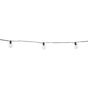 GLOBOSTAR® TWILIGHT 79668 Μοντέρνο Φωτιστικό Κήπου Γιρλάντα 10.5m με 30 Λάμπες & IR Ασύρματο Χειριστήριο LED 18W 1620lm 360° DC 3.7V με Ενσωματωμένο Φωτοβολταϊκό Panel 5.5V 3W & Επαναφορτιζόμενη Μπαταρία Li-ion 3.6V 2×18650 4400mAh Αδιάβροχο IP65 Θερμό Λευκό 2700Κ Dimmable – Sanan SMD Chip – Μαύρο & Διάφανο – Μ1050 x Π4 x Υ7cm – 2 Χρόνια Εγγύηση