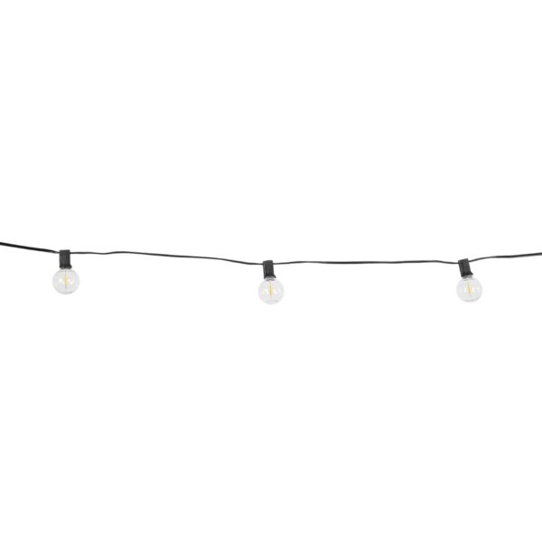 GLOBOSTAR® TWILIGHT 79668 Μοντέρνο Φωτιστικό Κήπου Γιρλάντα 10.5m με 30 Λάμπες & IR Ασύρματο Χειριστήριο LED 18W 1620lm 360° DC 3.7V με Ενσωματωμένο Φωτοβολταϊκό Panel 5.5V 3W & Επαναφορτιζόμενη Μπαταρία Li-ion 3.6V 2×18650 4400mAh Αδιάβροχο IP65 Θερμό Λευκό 2700Κ Dimmable – Sanan SMD Chip – Μαύρο & Διάφανο – Μ1050 x Π4 x Υ7cm – 2 Χρόνια Εγγύηση