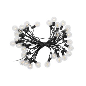 GLOBOSTAR® TWILIGHT 79668 Μοντέρνο Φωτιστικό Κήπου Γιρλάντα 10.5m με 30 Λάμπες & IR Ασύρματο Χειριστήριο LED 18W 1620lm 360° DC 3.7V με Ενσωματωμένο Φωτοβολταϊκό Panel 5.5V 3W & Επαναφορτιζόμενη Μπαταρία Li-ion 3.6V 2×18650 4400mAh Αδιάβροχο IP65 Θερμό Λευκό 2700Κ Dimmable – Sanan SMD Chip – Μαύρο & Διάφανο – Μ1050 x Π4 x Υ7cm – 2 Χρόνια Εγγύηση
