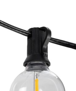 GLOBOSTAR® TWILIGHT 79668 Μοντέρνο Φωτιστικό Κήπου Γιρλάντα 10.5m με 30 Λάμπες & IR Ασύρματο Χειριστήριο LED 18W 1620lm 360° DC 3.7V με Ενσωματωμένο Φωτοβολταϊκό Panel 5.5V 3W & Επαναφορτιζόμενη Μπαταρία Li-ion 3.6V 2×18650 4400mAh Αδιάβροχο IP65 Θερμό Λευκό 2700Κ Dimmable – Sanan SMD Chip – Μαύρο & Διάφανο – Μ1050 x Π4 x Υ7cm – 2 Χρόνια Εγγύηση