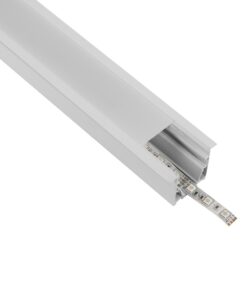 GLOBOSTAR® ALP-LINEAR RECESSA 61785-3M Χωνευτό Προφίλ Αλουμινίου με Λευκό Γαλακτερό Πατητό Κάλυμμα για Ταινίες LED IP20 – Λεικό Ματ – Μ300 x Π3.5 x Υ4cm
