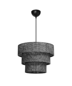 GLOBOSTAR® LEVEL 203-0276 Μοντέρνο Κρεμαστό Φωτιστικό Οροφής με Ντουί 1 x E27 AC 220-240V IP20 – Γκρι – Μ38 x Π38 x Υ30cm